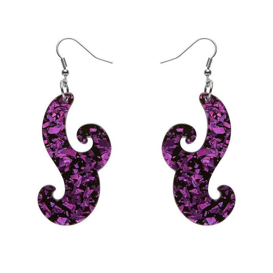 Erstwilder - Nouveau Chunky Glitter Resin Drop Earrings - Purple