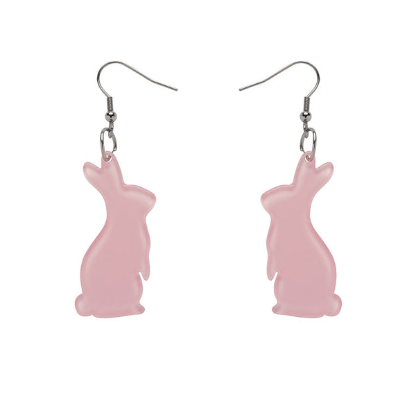 Erstwilder Pink Bunny Bubble Resin Drop Earrings
