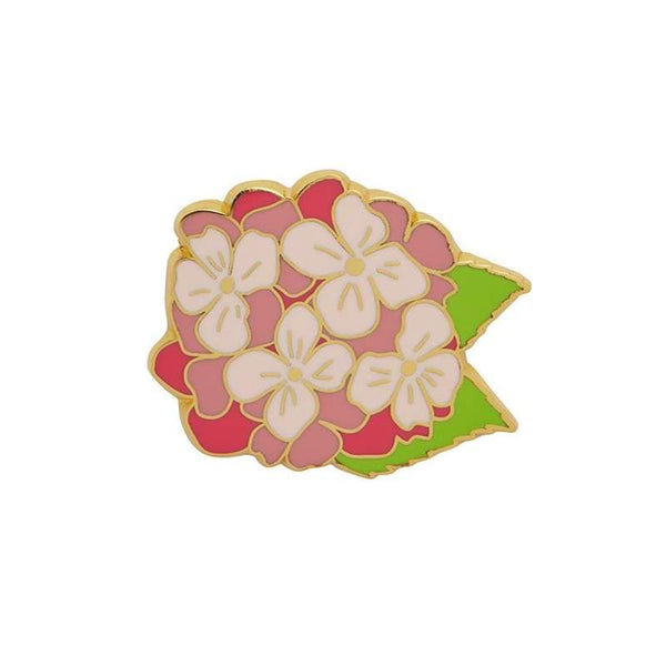 Heartfelt Hydrangea Enamel Pin by Erstwilder - Pink