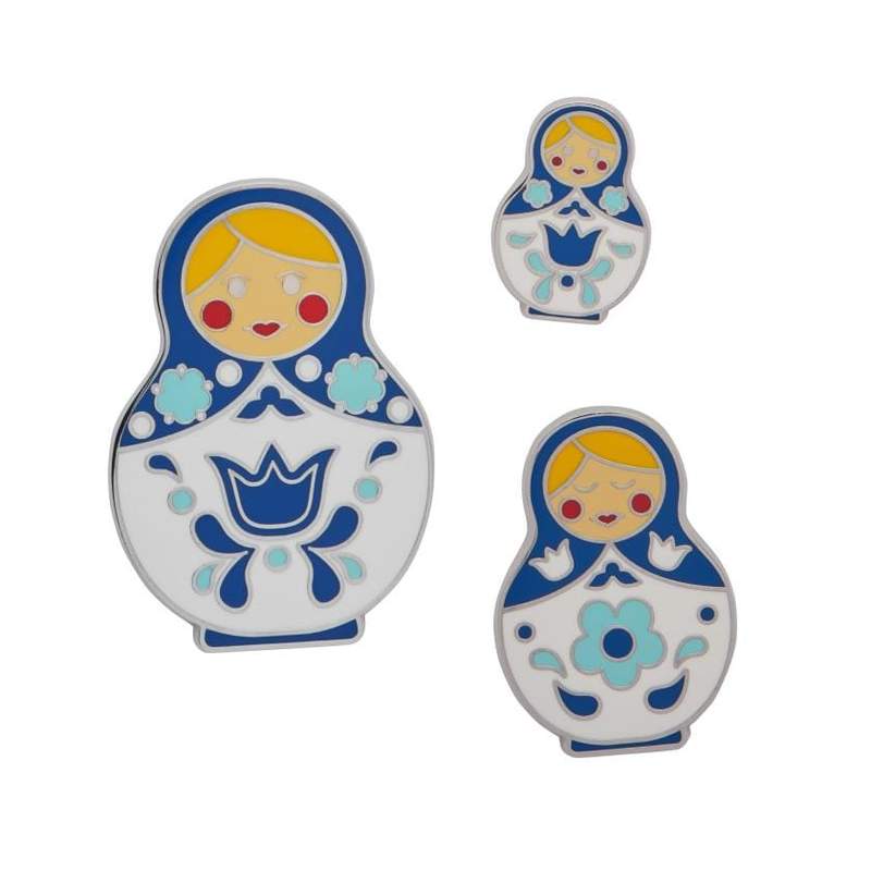 Erstwilder - Matryoshka Memories Enamel Pin - (Small/Blue)