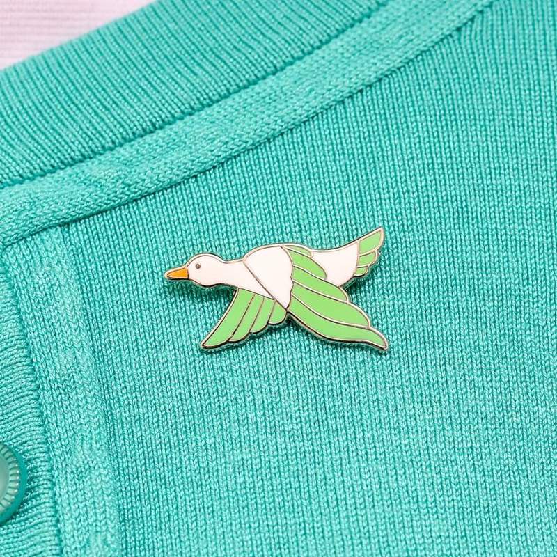 Erstwilder - Dancing Duck Enamel Pin - Green