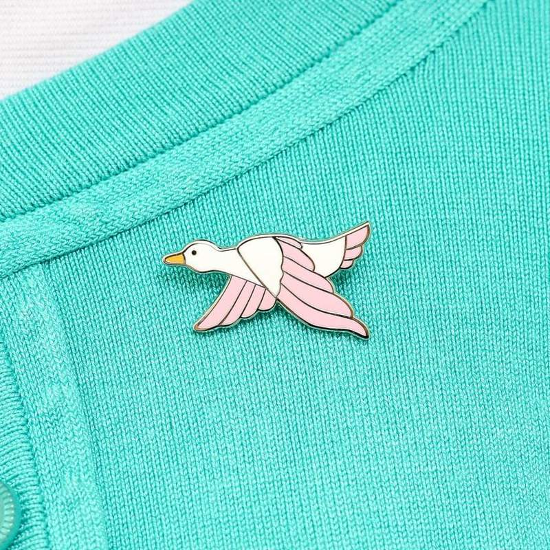 Erstwilder Dancing Duck Enamel Pin - Pink