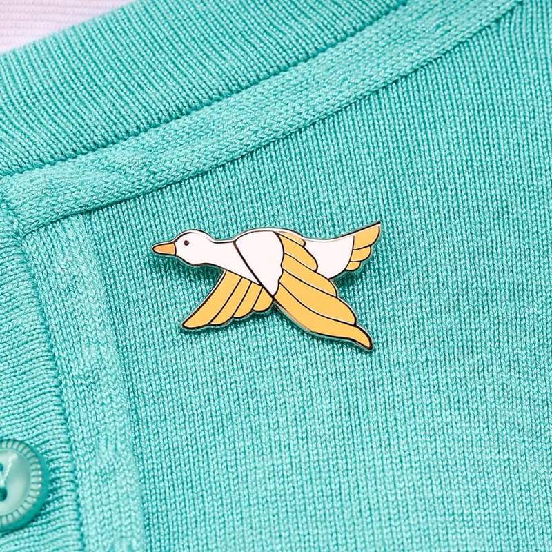 Erstwilder - Dancing Duck Enamel Pin - Yellow