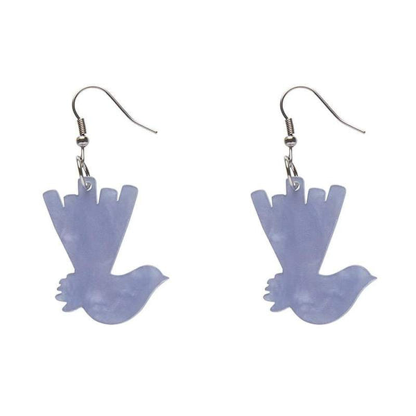 Erstwilder - Wagtail Ripple Resin Drop Earrings - Blue
