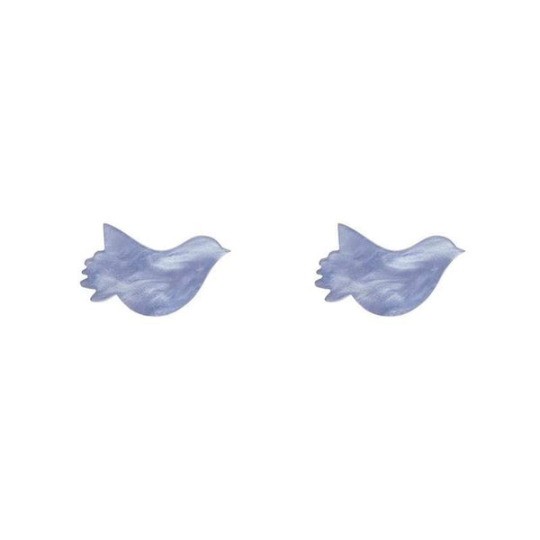 Erstwilder - Bird Ripple Glitter Resin Stud Earrings - Blue