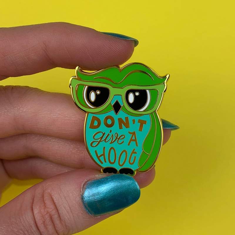 Erstwilder - Don't Give A Hoot Enamel Pin - Liz Harry