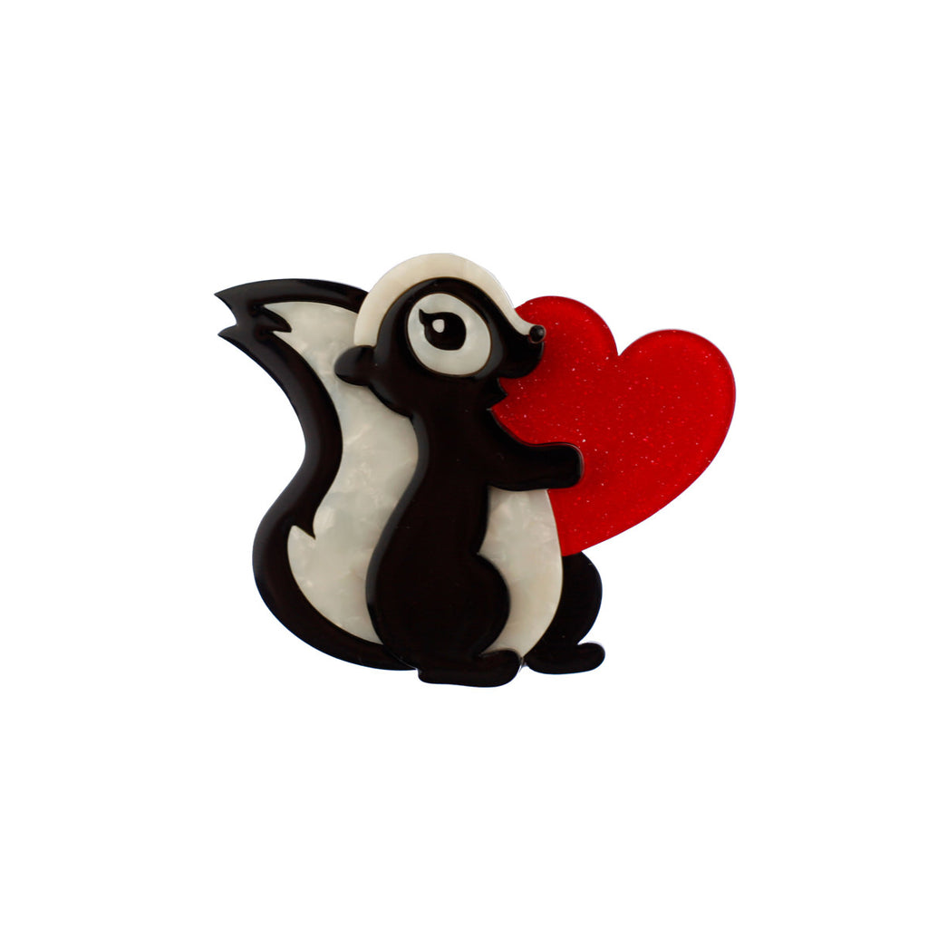 *ON HOLD DO NOT PURCHASE LM 6/19** Stinkin' Cute Skunk Heart Brooch - Erstwilder Valentine’s (2020)