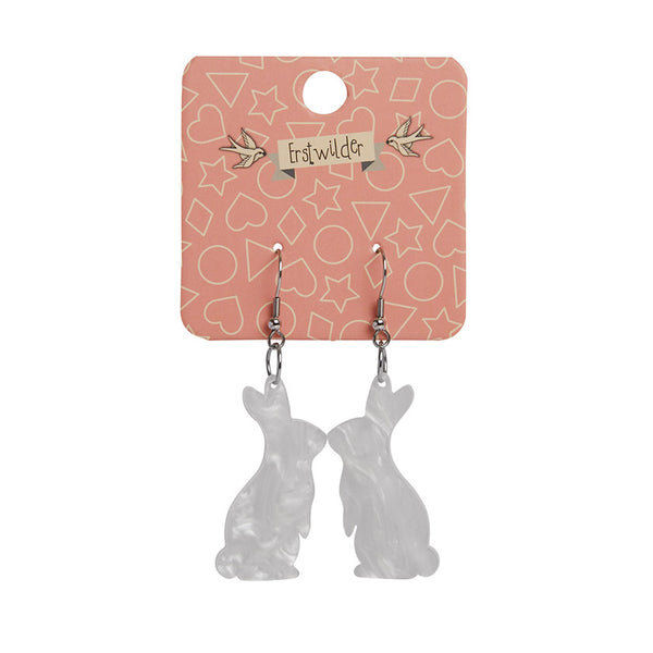 Erstwilder - Bunny Textured Resin Drop Earrings - White