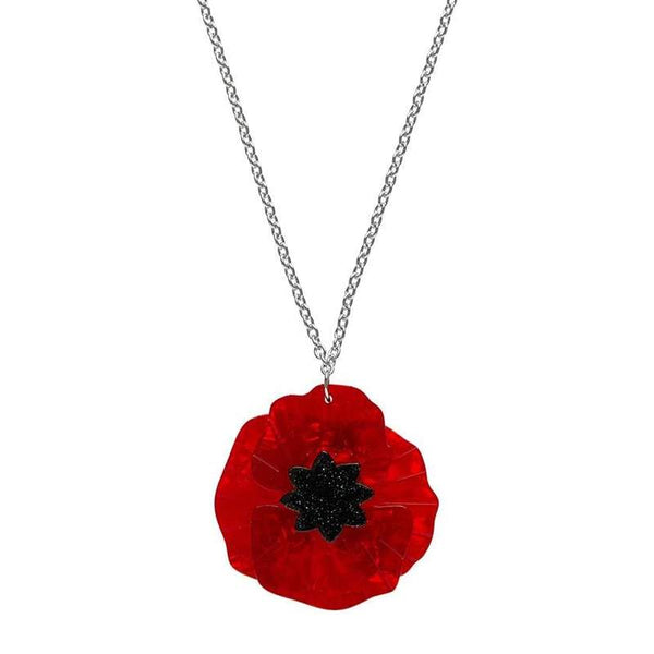 Red Poppy Field Pendant Necklace by Erstwilder