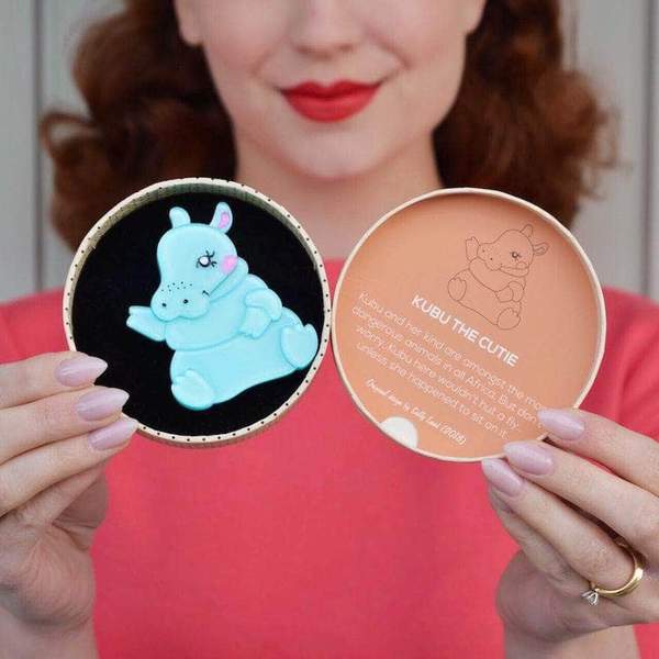 Erstwilder - Kubu the Cutie Hippo Brooch - Out of Africa (2018)