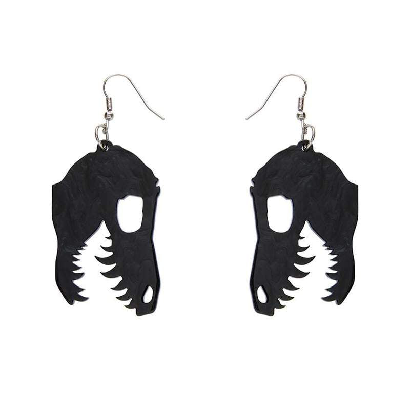 Erstwilder - Fossil Ripple Resin Drop Earrings - Black