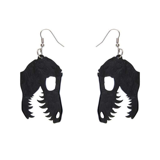 Erstwilder - Fossil Ripple Resin Drop Earrings - Black