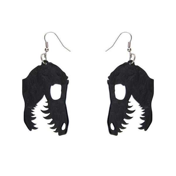 Erstwilder - Fossil Ripple Resin Drop Earrings - Black