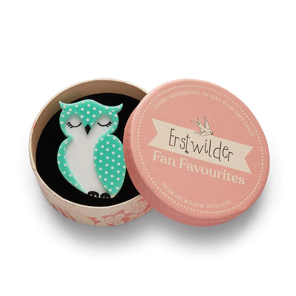 Erstwilder Olive Owl Brooch