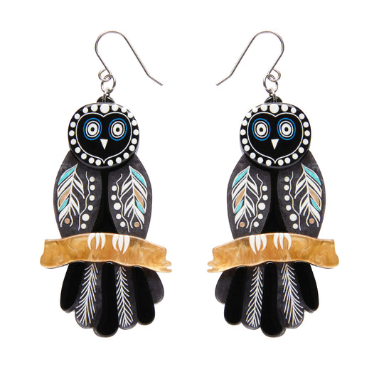 The Owl 'Gugu' Drop Earrings - Erstwilder x  Melanie Hava