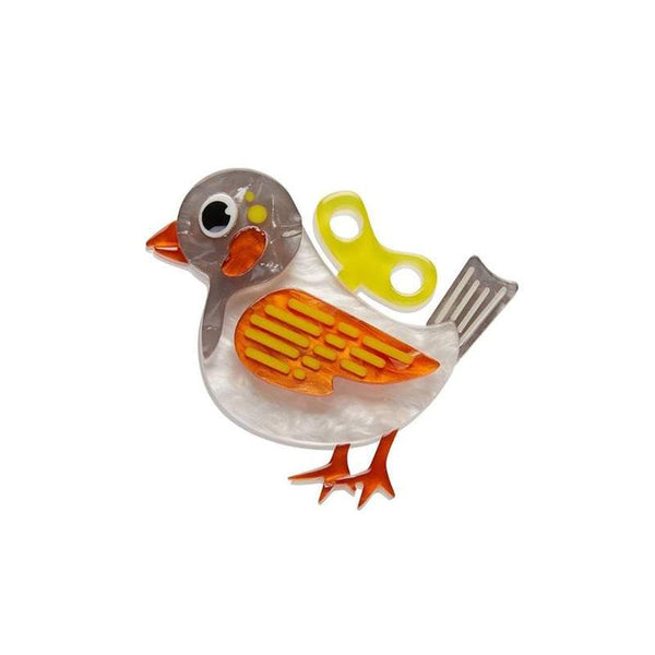 Erstwilder Wind-Up Whimsy Mini - Wind-Up Bird - Brooch